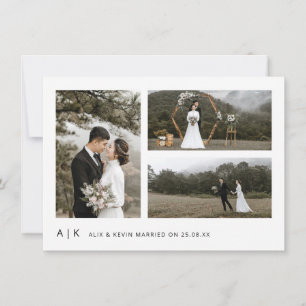 Elegant Minimalist Stylish Wedding Photo Script Thank You Card