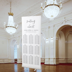 Elegant Minimalist Stylish Wedding Seating Chart Retractable Banner