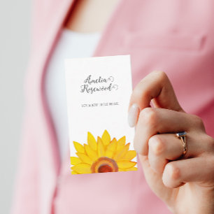 Elegant Minimalist Sunflower Business Card