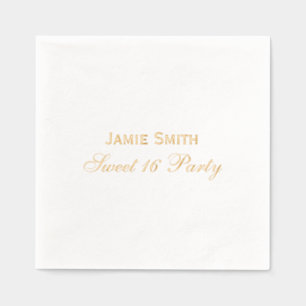 Elegant Minimalist Sweet Sixteen Party  Foil Napkins