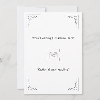 Elegant Minimalist Swirl Custom Photo Card