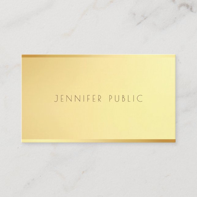 Elegant Minimalist Template Glamour Gold Modern Business Card (Front)