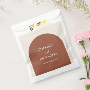 Elegant Minimalist Terracotta Arch Boho Wedding Favour Bags