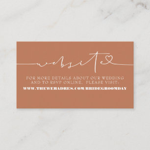Elegant Minimalist Terracotta Wedding Website Enclosure Card