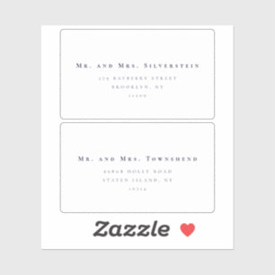 Elegant Minimalist Text 2 Wedding Address Labels