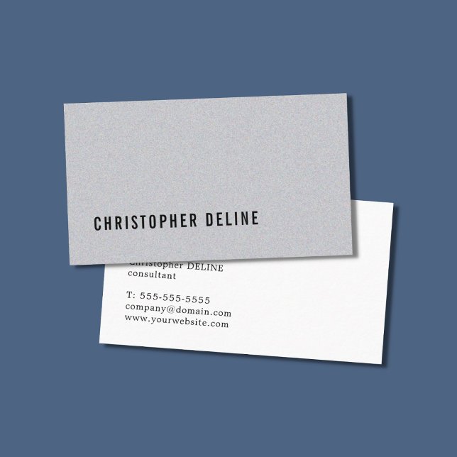 Elegant Minimalist Texture Grey Consultant Business Card (Creator Uploaded)