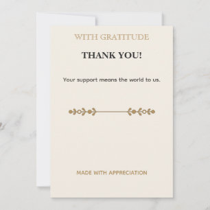 Elegant Minimalist Thank You Card – Ivory and Gold