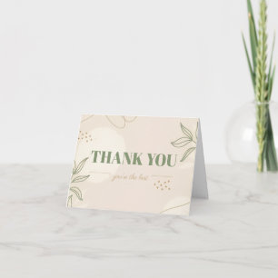 Elegant Minimalist Thank You Card with Botanical D