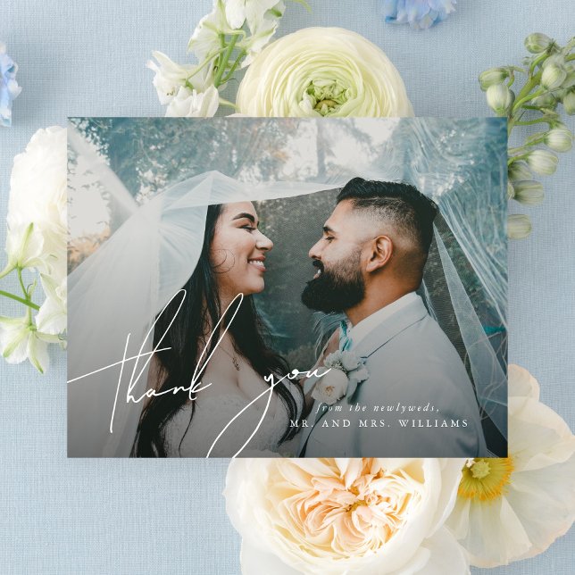 Elegant Minimalist Thank You Photo Card (Creator Uploaded)