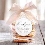 Elegant Minimalist Thank You Wedding Classic Round Sticker<br><div class="desc">Show your gratitude in style with this Minimalist, Elegant Minimalist Thank You Wedding Classic Round Sticker. Featuring a sleek black-and-white design, this sticker combines modern simplicity with elegant typography, making it perfect for wedding favours. Trendy yet timeless, it adds a polished finishing touch to your party details—and if you need...</div>