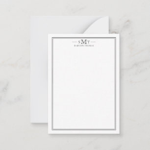 Elegant Minimalist Three Letter Monogram Card