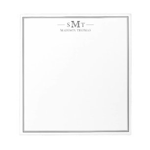 Elegant Minimalist Three Letter Monogram Notepad