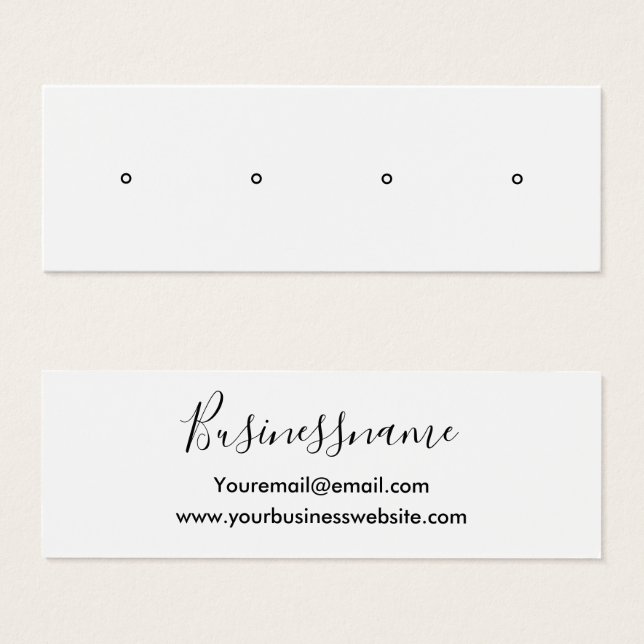 Elegant minimalist trendy earring display card (Front & Back)
