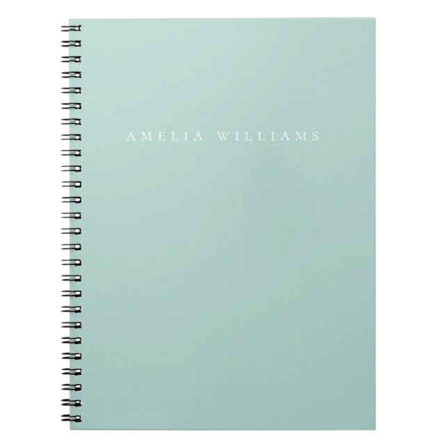 Elegant Minimalist Turquoise Monogram Notebook (Front)
