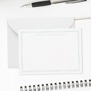 Elegant Minimalist Turquoise Two Border Card