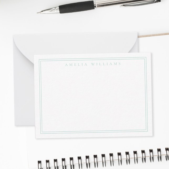 Elegant Minimalist Turquoise Two Border Card (Creator Uploaded)
