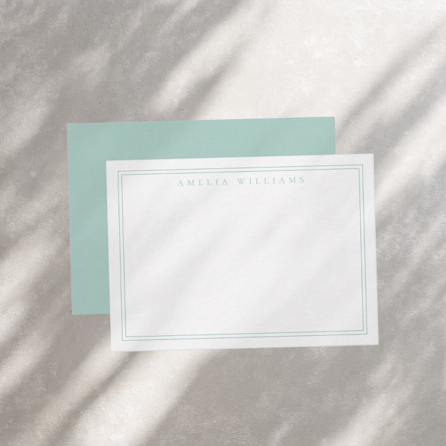 Elegant Minimalist Turquoise Two Border Card (Creator Uploaded)