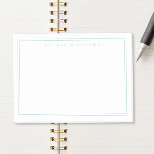 Elegant Minimalist Turquoise Two Border Post-it Notes