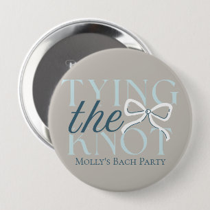 Elegant Minimalist Tying the Knot Bridal Shower 10 Cm Round Badge