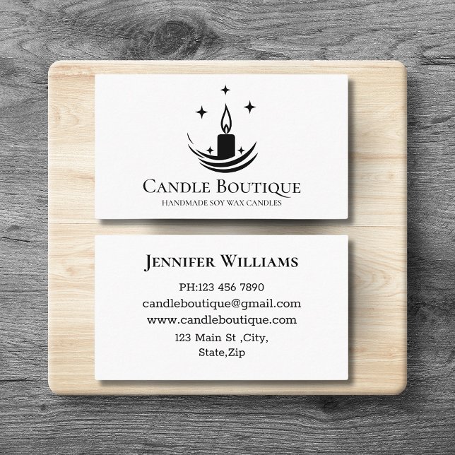 elegant minimalist typography candle maker business card (Creator Uploaded)