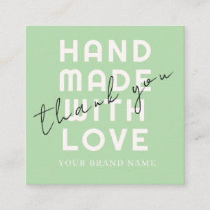 Elegant Minimalist Typography Olive Simple Square Business Card