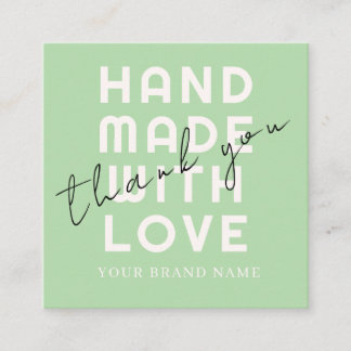 Elegant Minimalist Typography Olive Simple Square Business Card