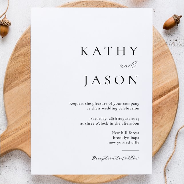Elegant Minimalist Typography Script Wedding Invitation (Creator Uploaded)