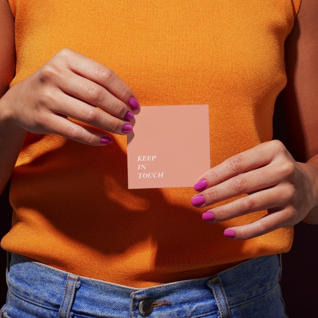 Elegant Minimalist Typography Simple Orange Square Business Card (Elegant Minimalist Typography Simple Orange Square Business Card)