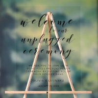 Elegant minimalist unplugged ceremony Acrylic Sign