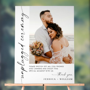 Elegant Minimalist Unplugged Wedding Ceremony Acrylic Sign