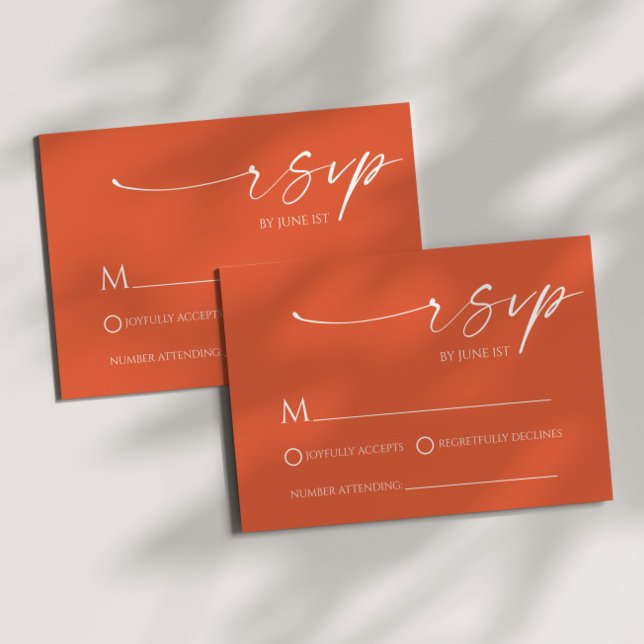 Elegant Minimalist Verona Sunset Wedding RSVP Card (Creator Uploaded)