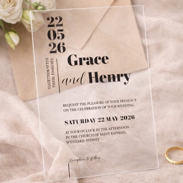 Elegant Minimalist Wedding Acrylic Invitations (Creator Uploaded)