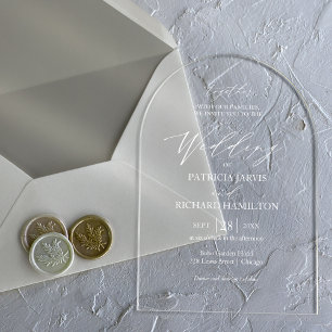 Elegant Minimalist Wedding Acrylic Invitations