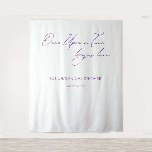 Elegant Minimalist Wedding Backdrops Banner Tapestry (Front)