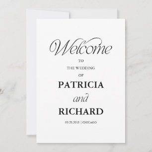 Elegant Minimalist Wedding Ceremony Program Invitation