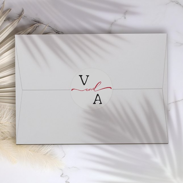 Elegant Minimalist Wedding Classic Round Sticker (Creator Uploaded)