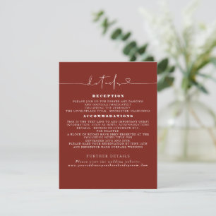 Elegant Minimalist Wedding Details Enclosure Card