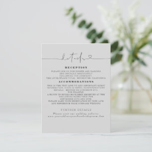 Elegant Minimalist Wedding Details Enclosure Card