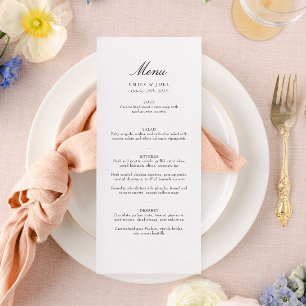 Elegant Minimalist Wedding Flat Menu