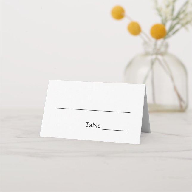 Elegant Minimalist Wedding Folded Place Card (Front)