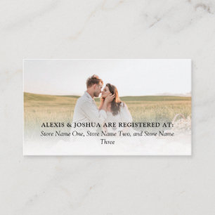 Elegant Minimalist Wedding Gift Registry Photo Enclosure Card