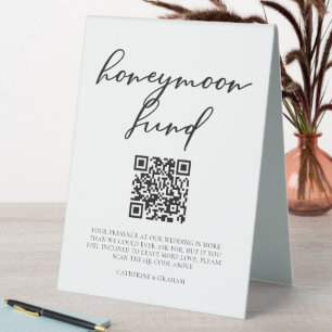 Elegant Minimalist Wedding Honeymoon Fund QR Code