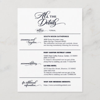 Elegant Minimalist Wedding Information Enclosure Card