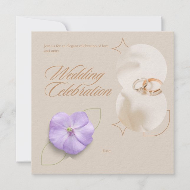 Elegant minimalist wedding invitation (Front)