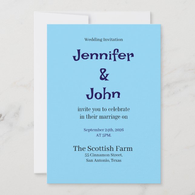 Elegant Minimalist Wedding Invitation (Front)