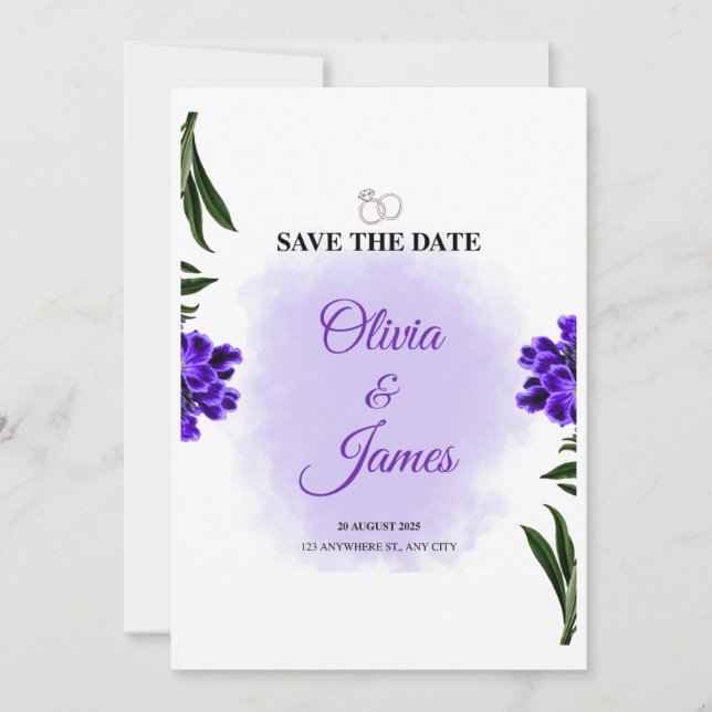 Elegant Minimalist Wedding Invitation  (Front)