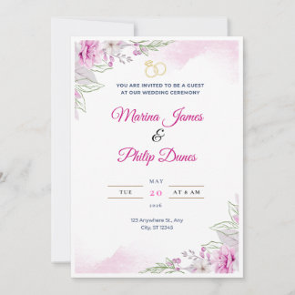 Elegant Minimalist Wedding Invitation 