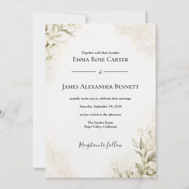 Elegant Minimalist Wedding Invitation (Front)