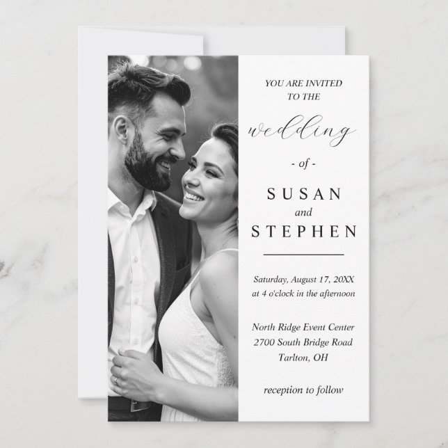 Elegant Minimalist Wedding Invitation Card (Front)