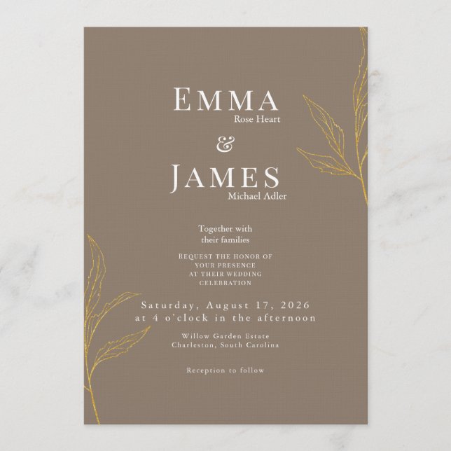 Elegant Minimalist Wedding Invitation | Modern (Front)
